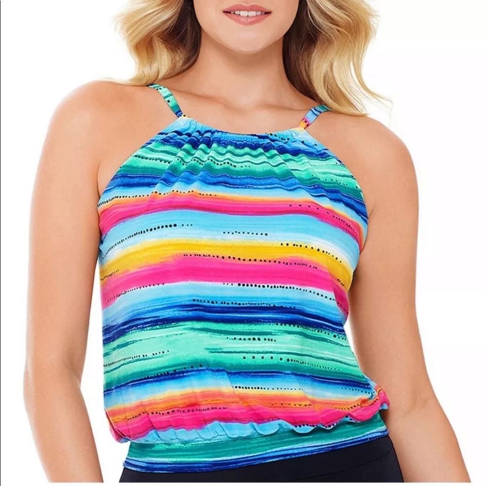 St. John's Bay Striped Tankini Swimsuit Top